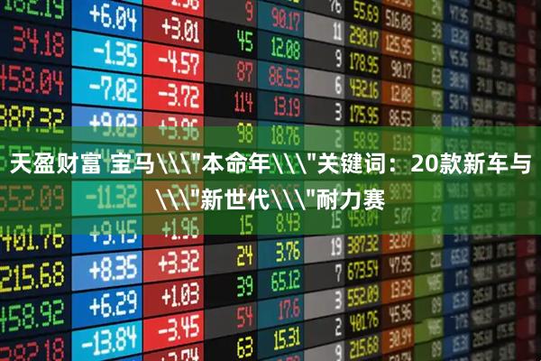 天盈财富 宝马\＂本命年\＂关键词：20款新车与\＂新世代\＂耐力赛