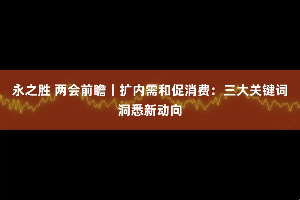永之胜 两会前瞻丨扩内需和促消费：三大关键词洞悉新动向